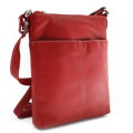 Červená kožená zipsová kabelka 212-3013-31