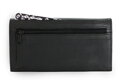 Čierna dámska listová kožená peňaženka s poklopom 511-2018-60