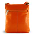 Oranžová kožená zipsová kabelka 212-3013-84