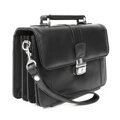 Čierna pánska kožená etue so sklápacím registrom a držadlom 611-2415-60
