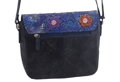 Dámska kožená crossbody kabelka modrá 450112