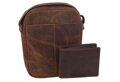 Pánske kožené crossbody tmavohnedý hunter 250587