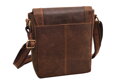 Pánska crossbody taška z brúsenej kože s elegantným preklopom a dvoma zipsovými priehradkami. Vhodná pre tablet a každodenné nosenie.