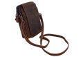 Kožené puzdro na opasok tmavohnedé embos motorka 250887
