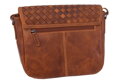 Dámska kožená crossbody kabelka horčicová 390112