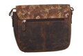 Dámska kožená crossbody kabelka tmavohnedá 450112
