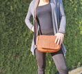 Dámska kožená crossbody kabelka koňak 270108