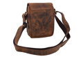 Pánske kožené crossbody tmavohnedý hunter embos plesnivec 250591