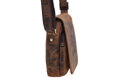 Pánske kožené crossbody tmavohnedý hunter embos srnec hlava II 250591