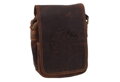 Pánske kožené crossbody tmavohnedý hunter embos kapor 250591