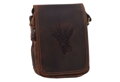 Pánske kožené crossbody tmavohnedý hunter embos srnec hlava II 250591