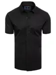 Trendová čierna pánska košeľa s krátkym rukávom