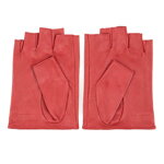 Červené automobilové dámske rukavice bez palcov.
