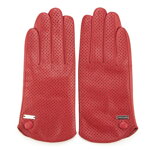 Červené dámske rukavice.