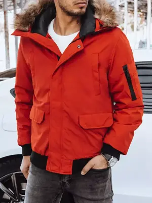 Zimná pánska bunda červenej farby