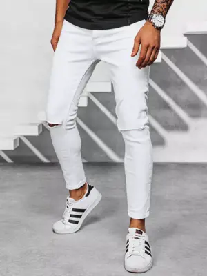 Biele pánske džínsy