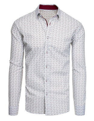 Biela pánska košeľa so zaujímavým vzorom DX1945