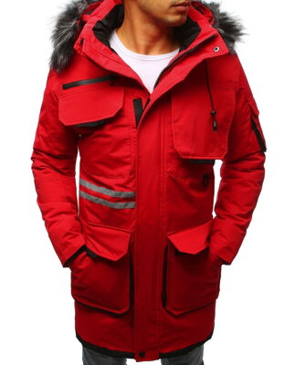 Originálna pánska zimná bunda v červenom prevedení skl.34