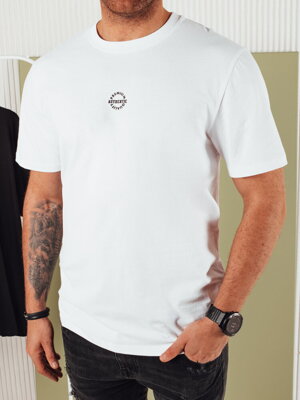 Pánske biele tričko s potlačou Dstreet RX5457