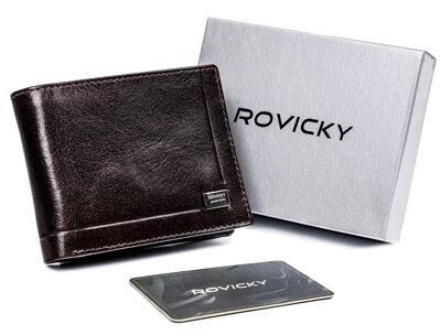 Pánska kožená peňaženka s ochranou RFID Protect Card - Rovicky