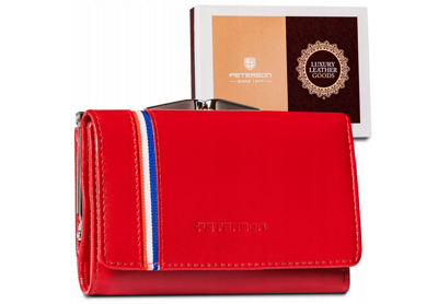 Dámska kožená peňaženka s RFID systémom, zapínanie na háčik— Peterson