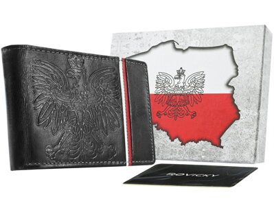 Kožená vlastenecká peňaženka s poľským znakom a vlajkou