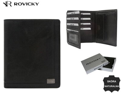 PC-108-BAR-2533 Čierna kožená peňaženka