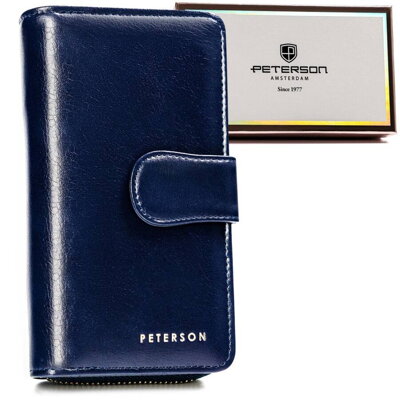 Veľká, vertikálna dámska peňaženka vyrobená z ekologickej kože - Peterson