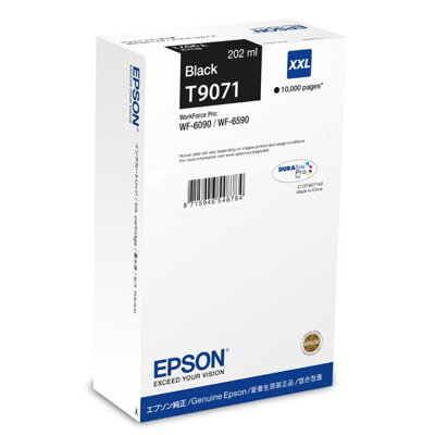 Epson originál ink C13T907140, T9071, XXL, black, 202ml, Epson WorkForce Pro WF-6090DW, čierna
