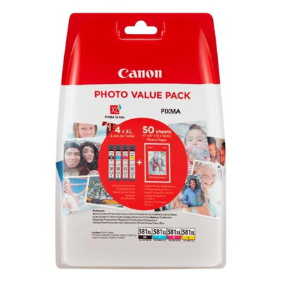 Canon originál ink CLI-581 XL CMYK Multi Pack, CMYK, blister, 4*8,3ml, 2052C004, very high capacity, Canon 4-pack PIXMA TS6150,TS6
