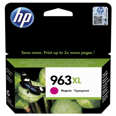 HP originál ink 3JA28AE#301, HP 963XL, magenta, blister, 1600str., 22.92ml, high capacity, HP Officejet Pro 9012, 9014, 9015, 9016, purpurová