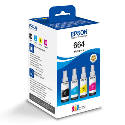 Epson originál ink C13T66464A, CMYK, Epson L100, L200, L300