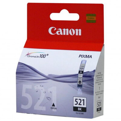 Canon originál ink CLI521BK, black, 665str., 9ml, 2933B001, Canon iP3600, iP4600, MP620, MP630, MP980, čierna