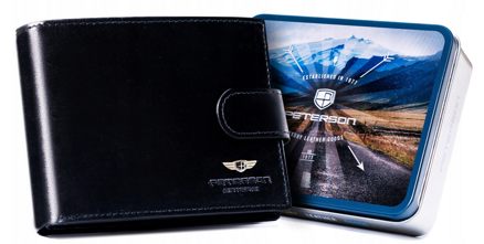 Veľká pánska kožená peňaženka s patentným zapínaním - Peterson