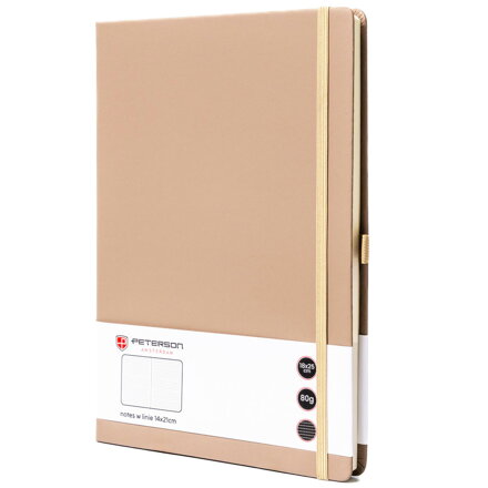 Zápisník B5 v khaki farbe s linajkami a tvrdou väzbou