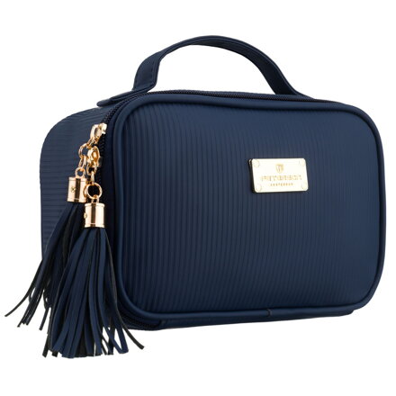 Tmavomodrá dámska kozmetická taštička so štyrmi priehradkami Tmavomodrá dámska kozmetická taštička so štyrmi priehradkami