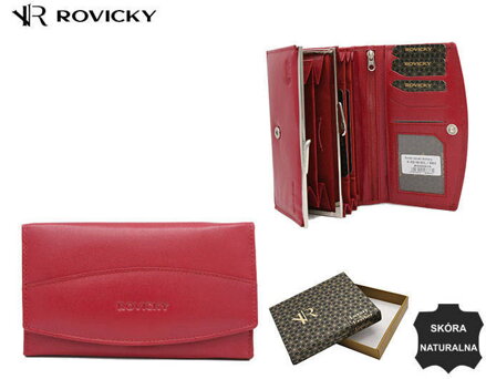 Kožená dámska peňaženka s embosovanou klopou – Rovicky