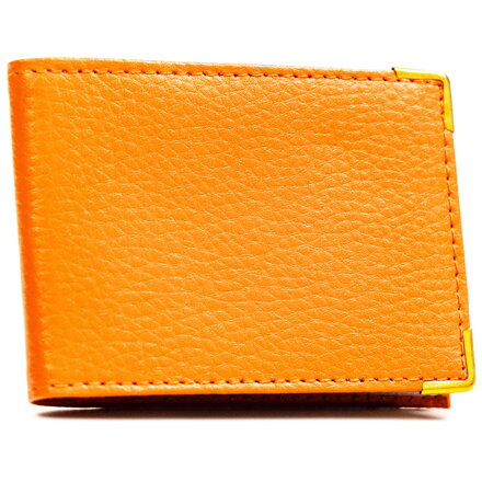 Pomarańczowe etui na karty wykonane ze skóry naturalnej