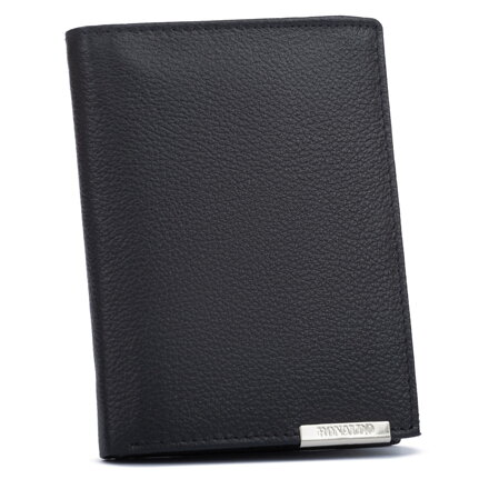 Veľká čierna pánska kožená peňaženka 4U Cavaldi bez zapínania s RFID ochranou