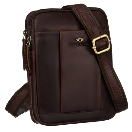 Hnedá pánska kožená crossbody taška - Peterson
