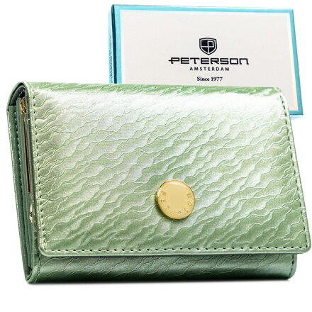 Svetlozelená dámska peňaženka Peterson – stredná peňaženka s RFID ochranou