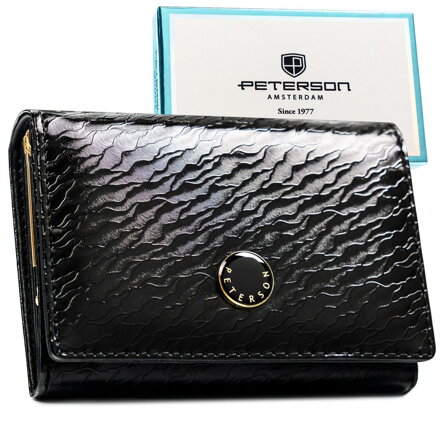 Čierna dámska peňaženka Peterson – stredná peňaženka s RFID ochranou