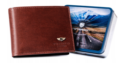 Malá kožená peňaženka bez spony - Peterson