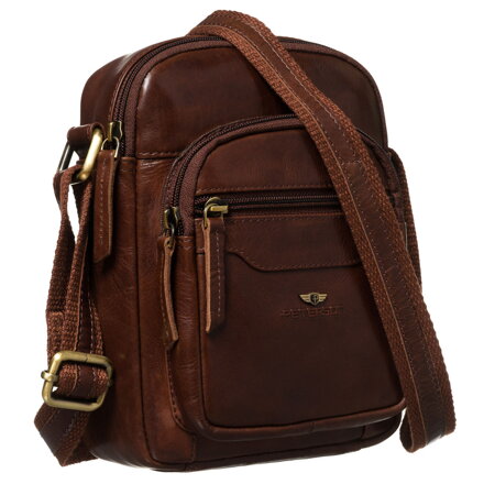 Hnedá kožená pánska crossbody taška Peterson – elegantný doplnok pre moderného muža