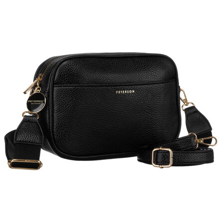 Čierna klasická dámska crossbody taška z ekologickej kože s jednou komorou Peterson