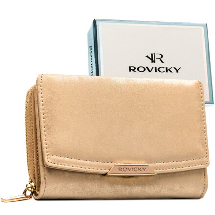 Dámska béžová horizontálna peňaženka z ekologickej kože s RFID ochranou