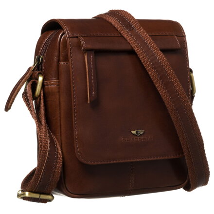 Hnedá pánska kožená crossbody taška s klopou – elegantná, štýlová a praktická