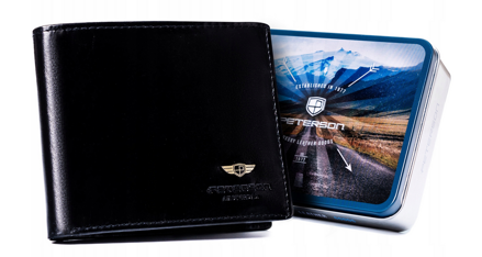 Pánska kožená peňaženka bez vonkajšej spony - Peterson