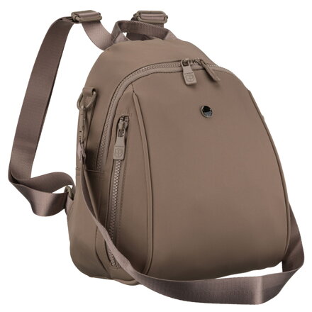 Dámsky malý béžový ruksak z polyesteru 2v1 – ruksak aj kabelka