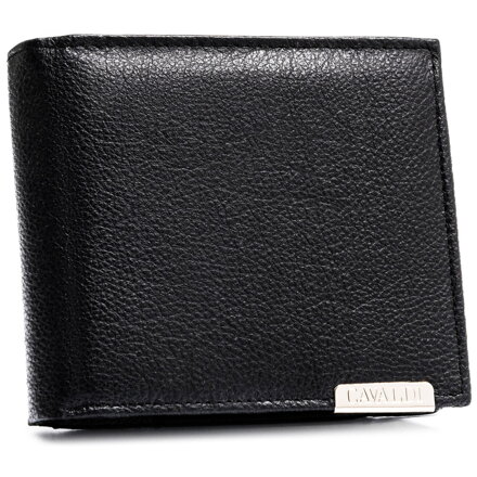 Veľká čierna pánska kožená peňaženka 4U Cavaldi s RFID ochranou